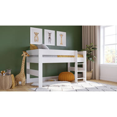 Harriet Bee Myron Single 3 5 Drawer Cozy Mid Sleeper Loft Bed with Bookcase Reviews Wayfair